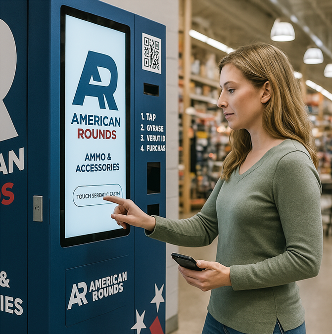 American Rounds Vending Machine with Customer
